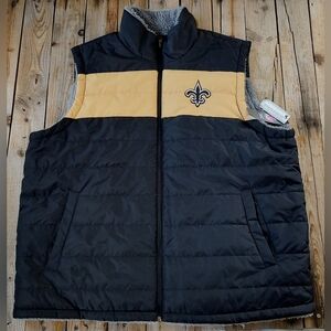 2000's N.W.T. NFL New Orleans Saints reversible puffer vest  men's size 2XL